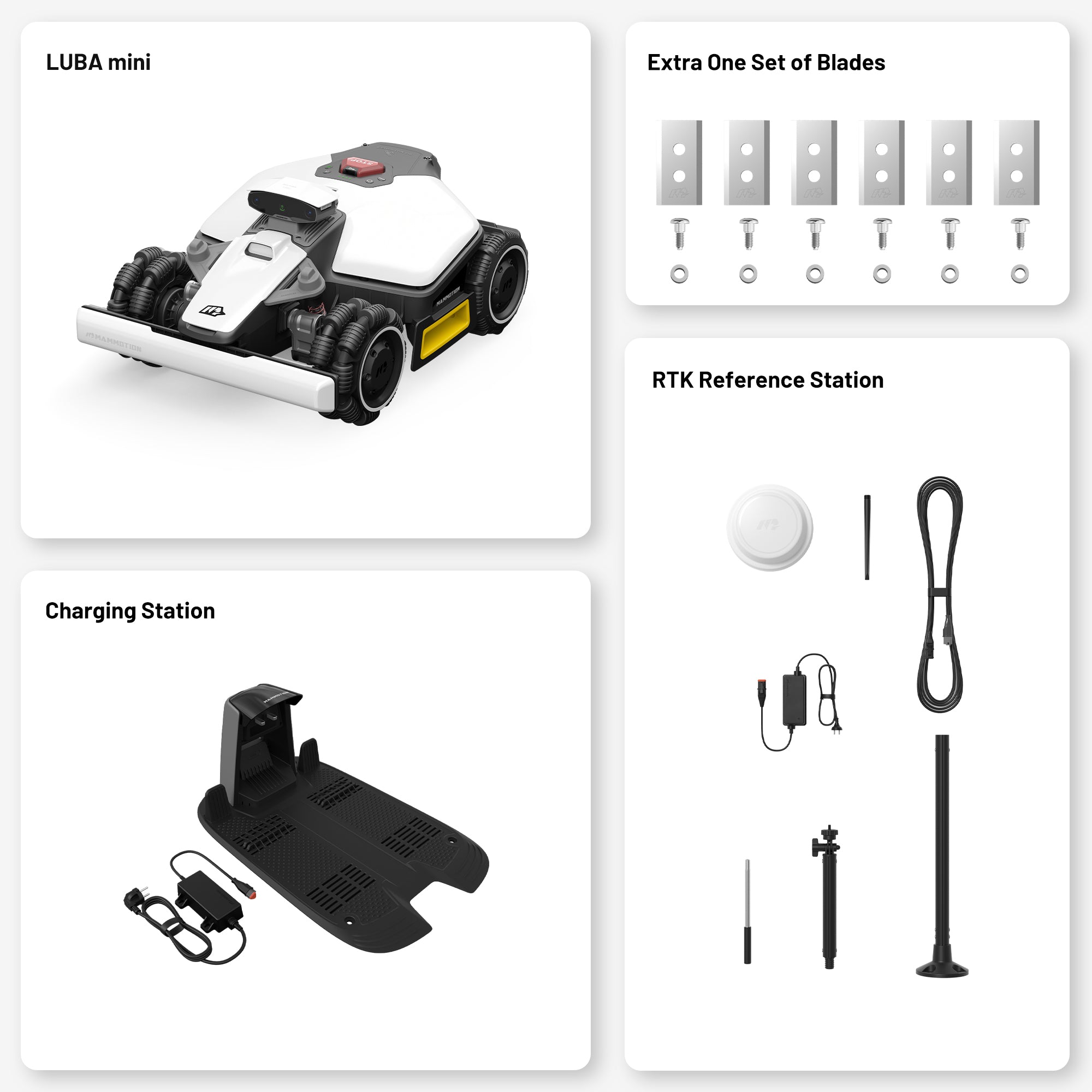 MAMMOTION LUBA mini AWD robot mower Packing List