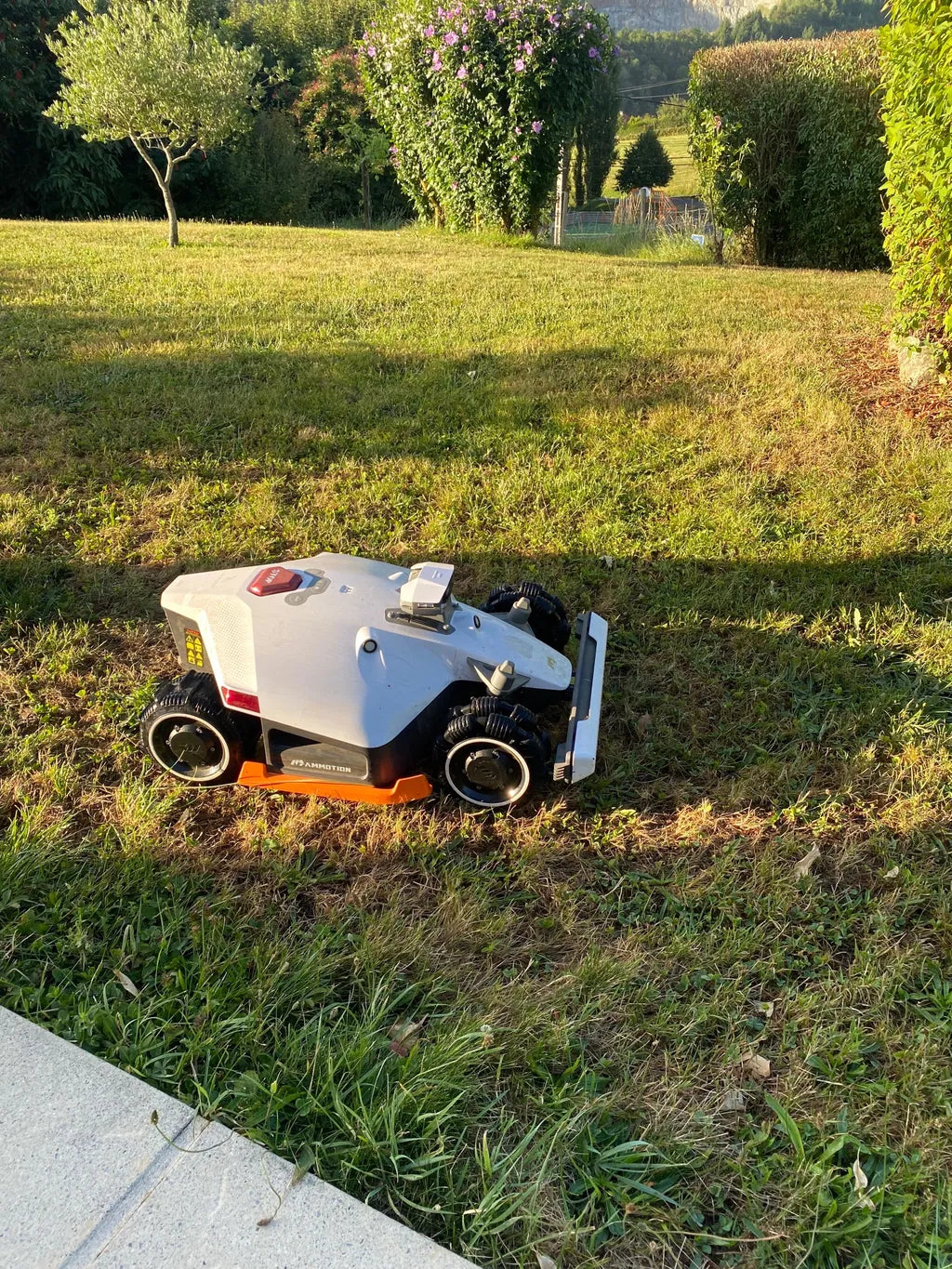 LUBA mowing the lawn